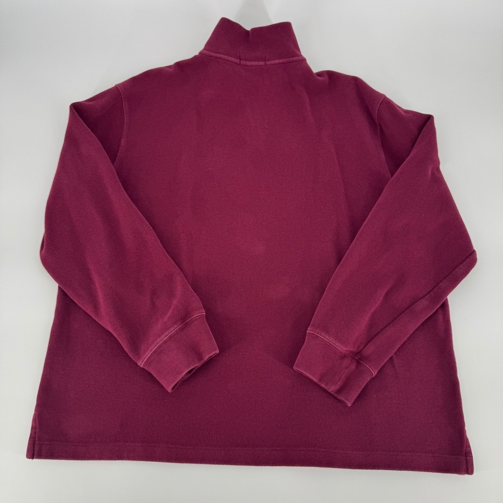 Polo Ralph Lauren XL Burgundy Quarter Zip Pullover Sweatshirt Pony Logo - Picture 3 of 6